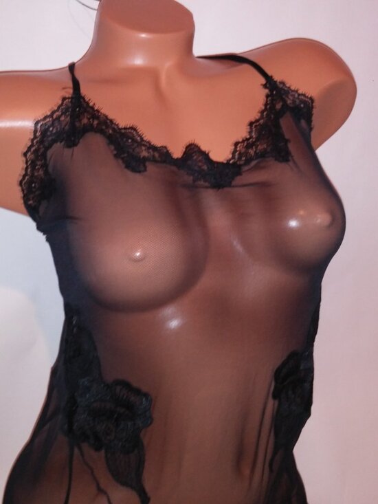 Victoria Secret Lingerie Jumpsuit One Piece Pantsuit Black Sheer Embroidered New - Picture 5 of 15